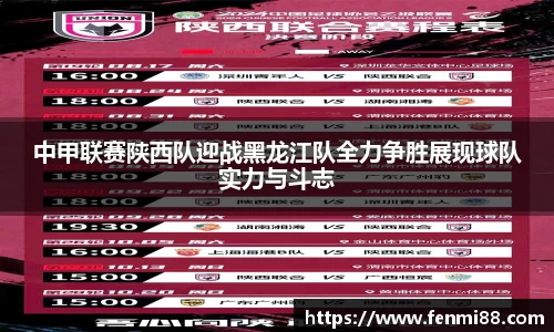 中甲联赛陕西队迎战黑龙江队全力争胜展现球队实力与斗志